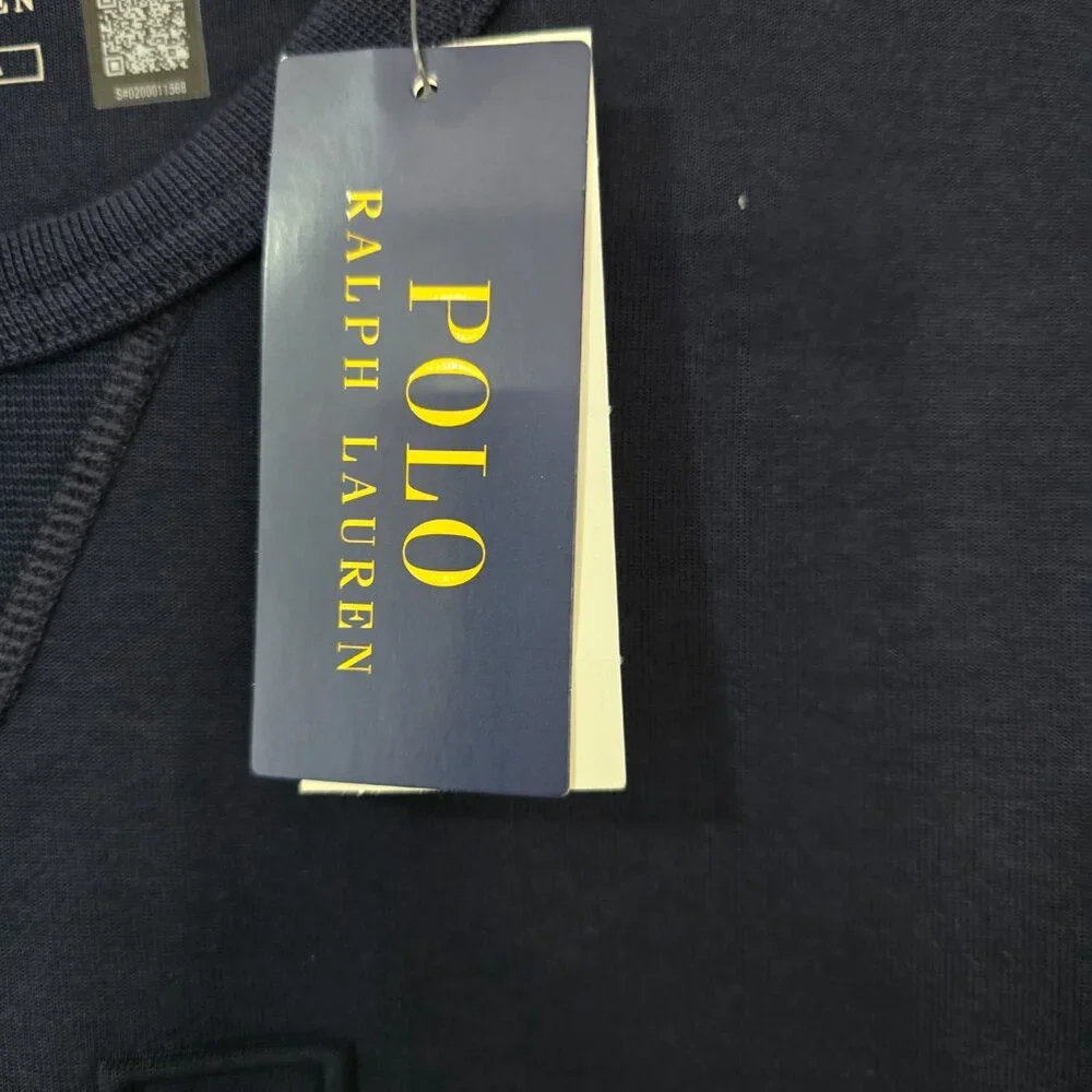 Polo Ralph Lauren Men's Embossed Logo Crew Neck Sweatshirt‎ Navy Size Small NWT